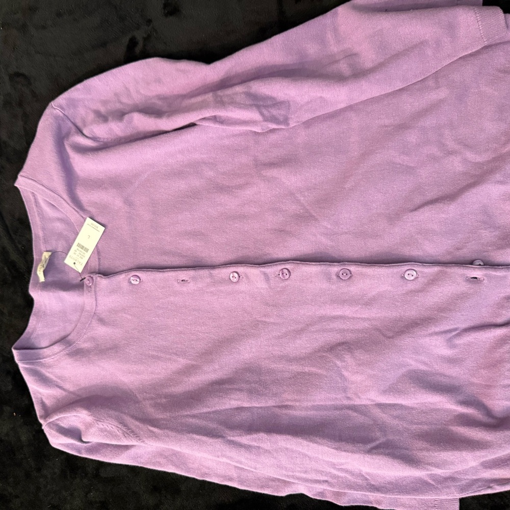 Talbots Purple Button-Up Sweater